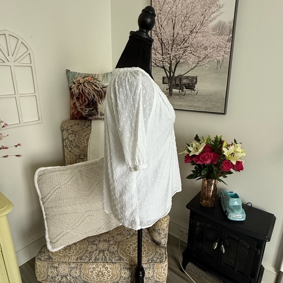 Crown & Ivy White Puff Sleeve Blouse - Picture 6 of 8